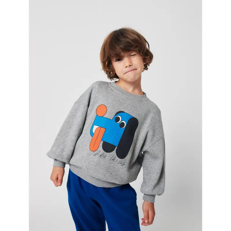 Bobo Choses Heather Grey Doggy Mate Sweatshirt 3