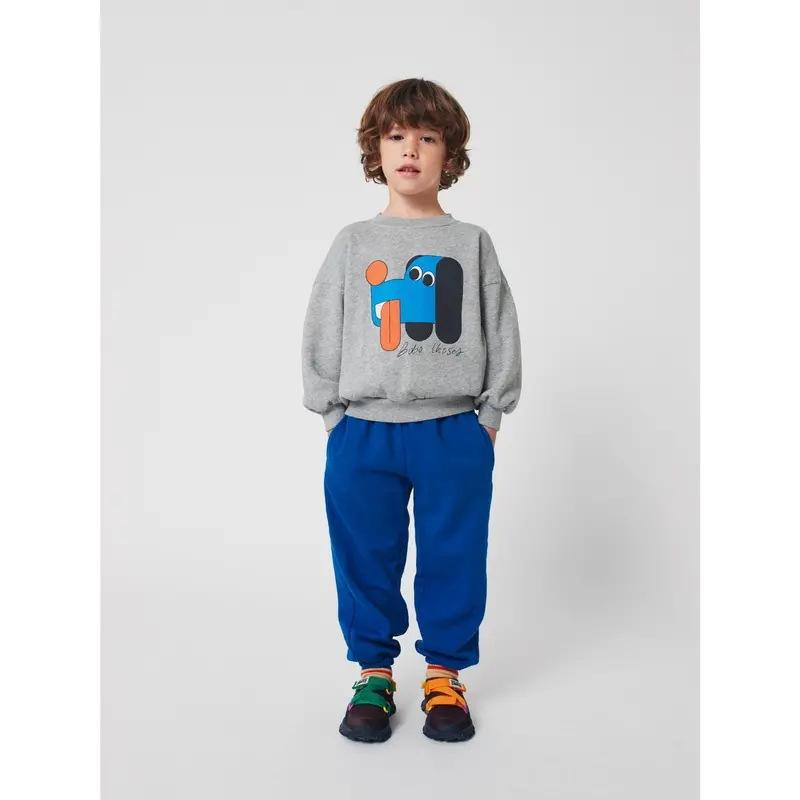 Bobo Choses Heather Grey Doggy Mate Sweatshirt 4