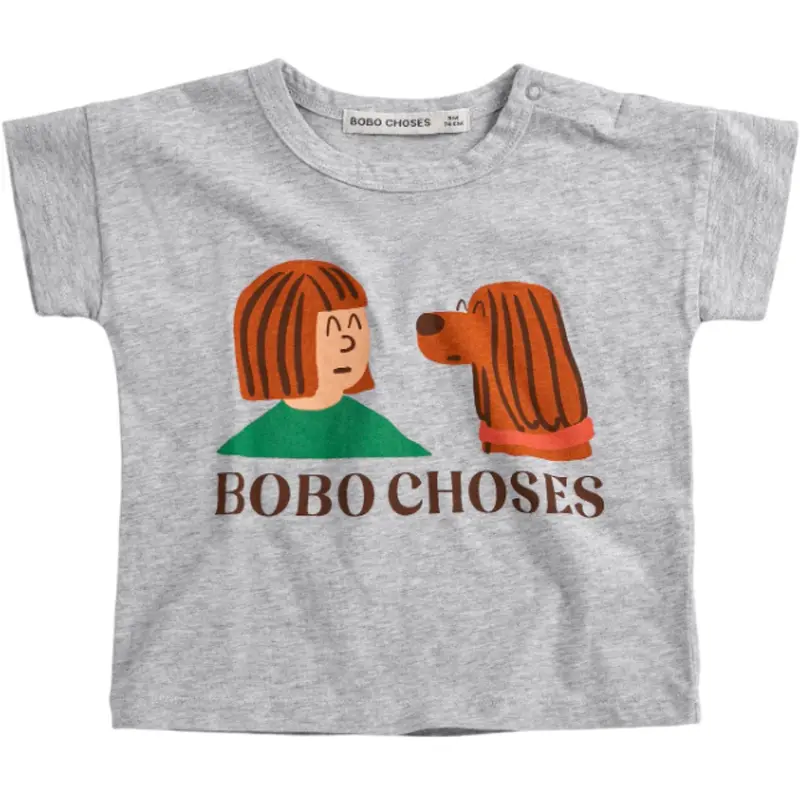 Bobo Choses Heather Grey Friends In A Pickle T-Shirt 1