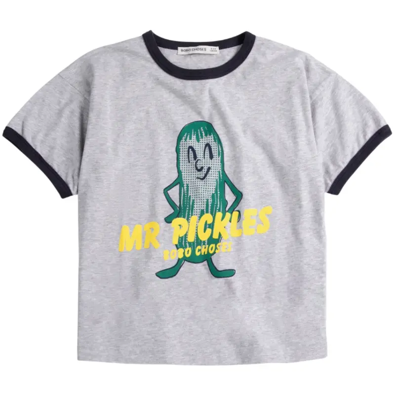 Bobo Choses Heather Grey Mr Pickles T-Shirt 1