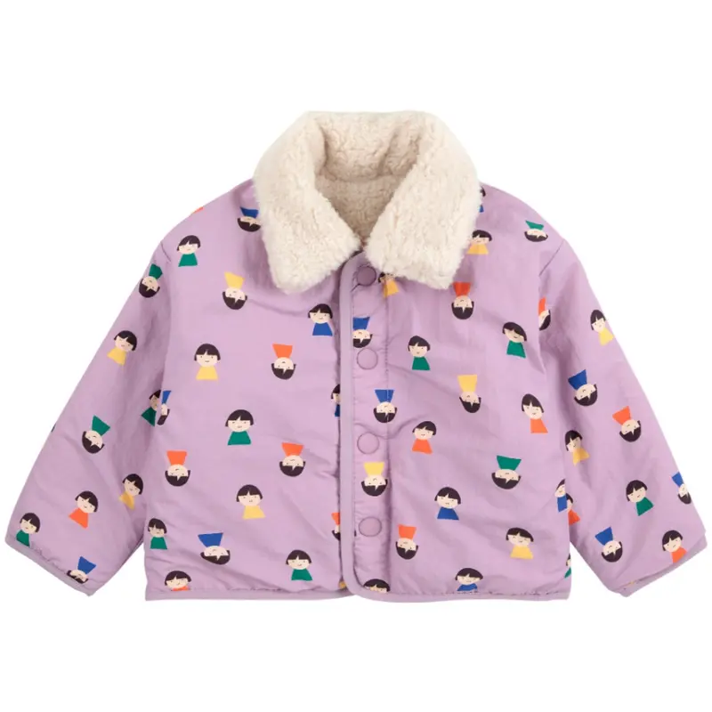 Bobo Choses Lavender Game Pawns All Over Reversible Sheepskin Jacket 1
