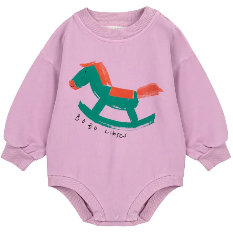 Bobo Choses Lavender Rocking Horse Body Sweatshirt 1