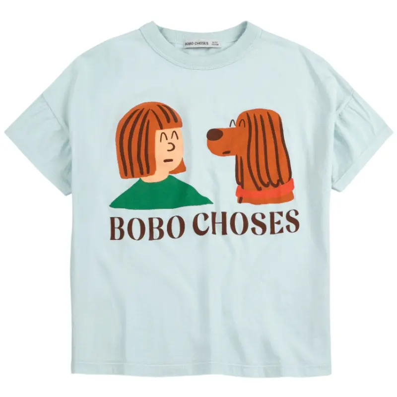 Bobo Choses Light Blue Friends In A Pickle T-Shirt 1