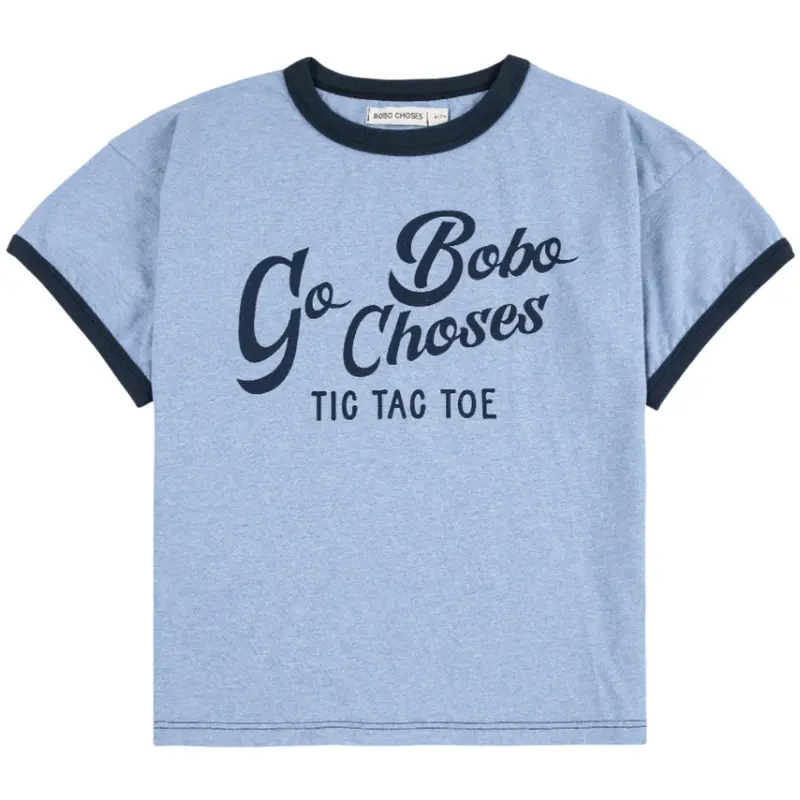 Bobo Choses Light Blue Go Bobo T-Shirt 1