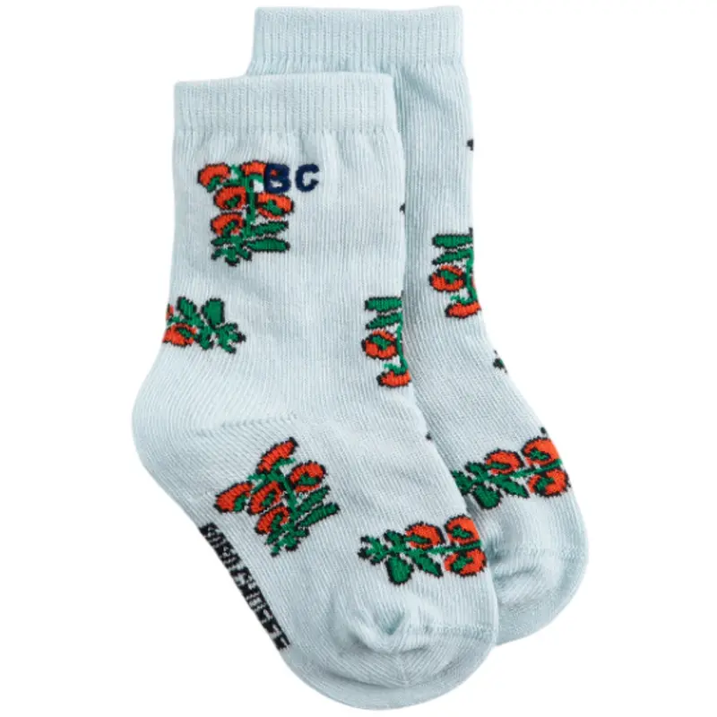 Bobo Choses Light Blue Juicy Tomatoes All Over Short Socks 1