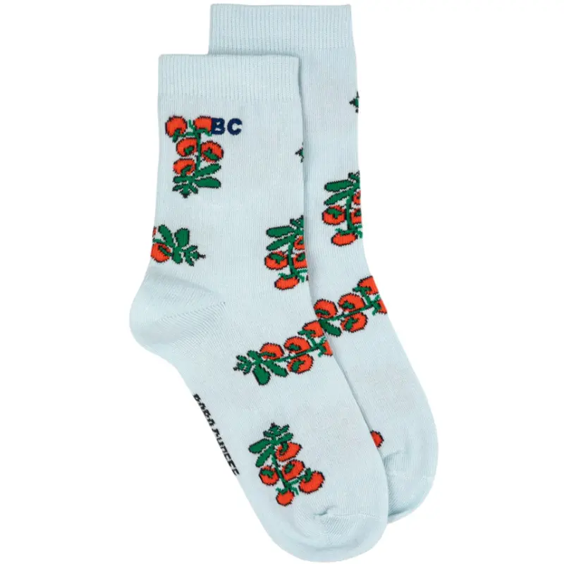 Bobo Choses Light Blue Juicy Tomatoes All Over Short Socks 1