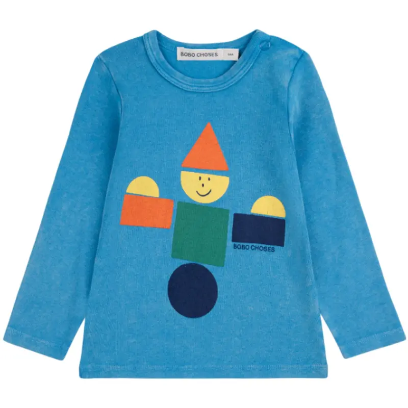 Bobo Choses Light Blue Wooden Toy T-Shirt 1