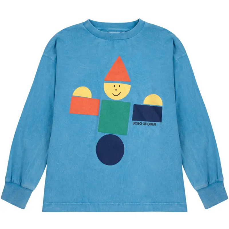 Bobo Choses Light Blue Wooden Toy T-Shirt 1