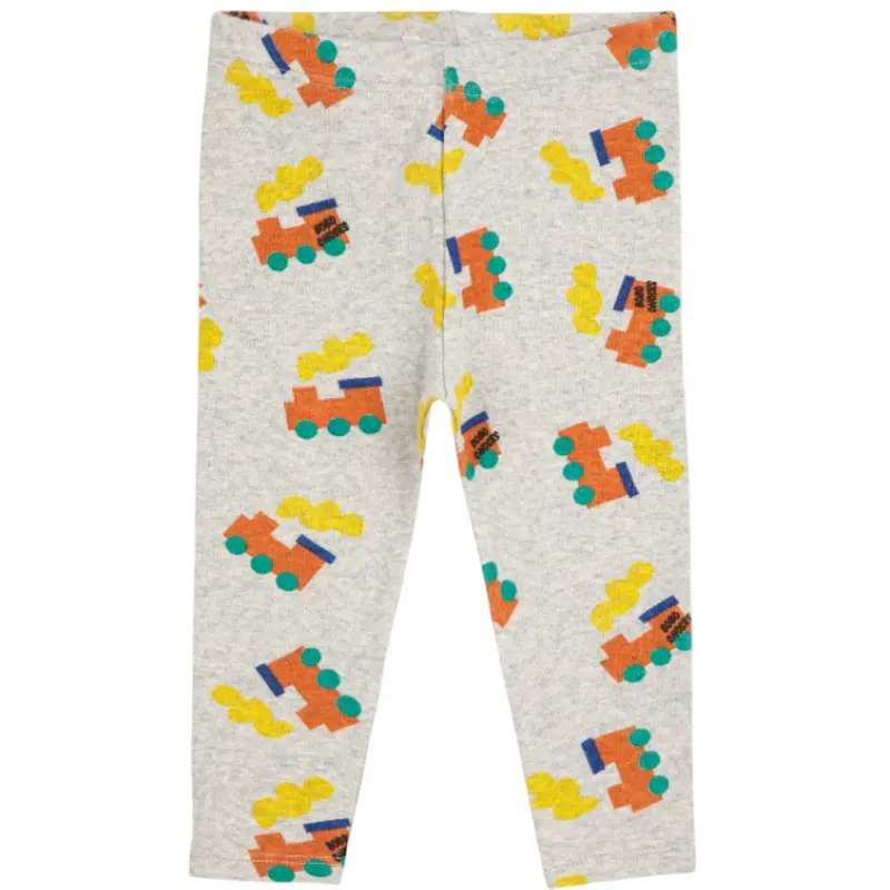 Bobo Choses Light Heather Grey Bobo Choo Choo All Over Leggings 1