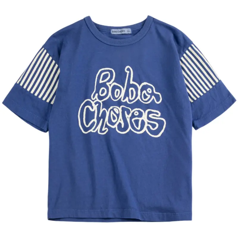 Bobo Choses Navy Blue Bobo Choses By Hand T-Shirt 1