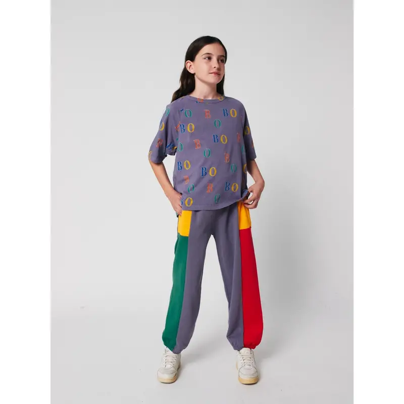 Bobo Choses Navy Blue Multicolor Bobo All Over Ranglan T-Shirt 4