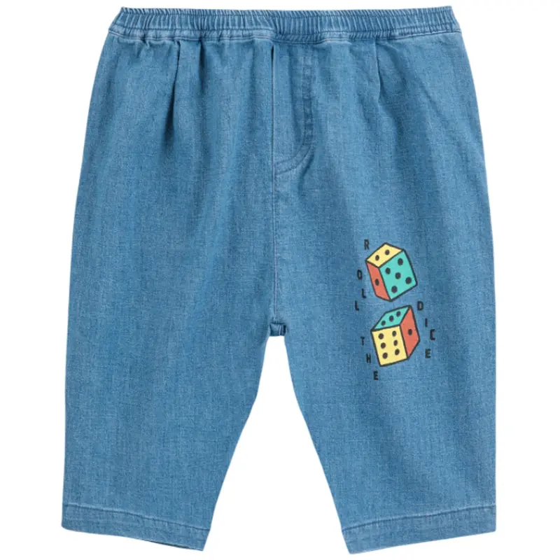 Bobo Choses Navy Blue Roll The Dice Light Denim Pants 1