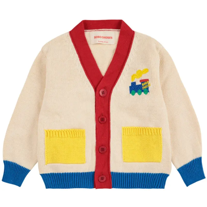 Bobo Choses Offwhite Bobo Choo Choo Color Block Cardigan 1