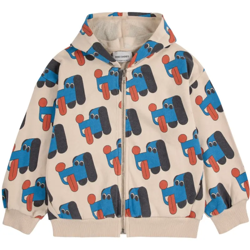 Bobo Choses Offwhite Doggy Mate All Over Zipped Hoodie 1