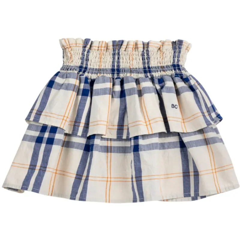 Bobo Choses Offwhite Fun Tartan Woven Skirt 1