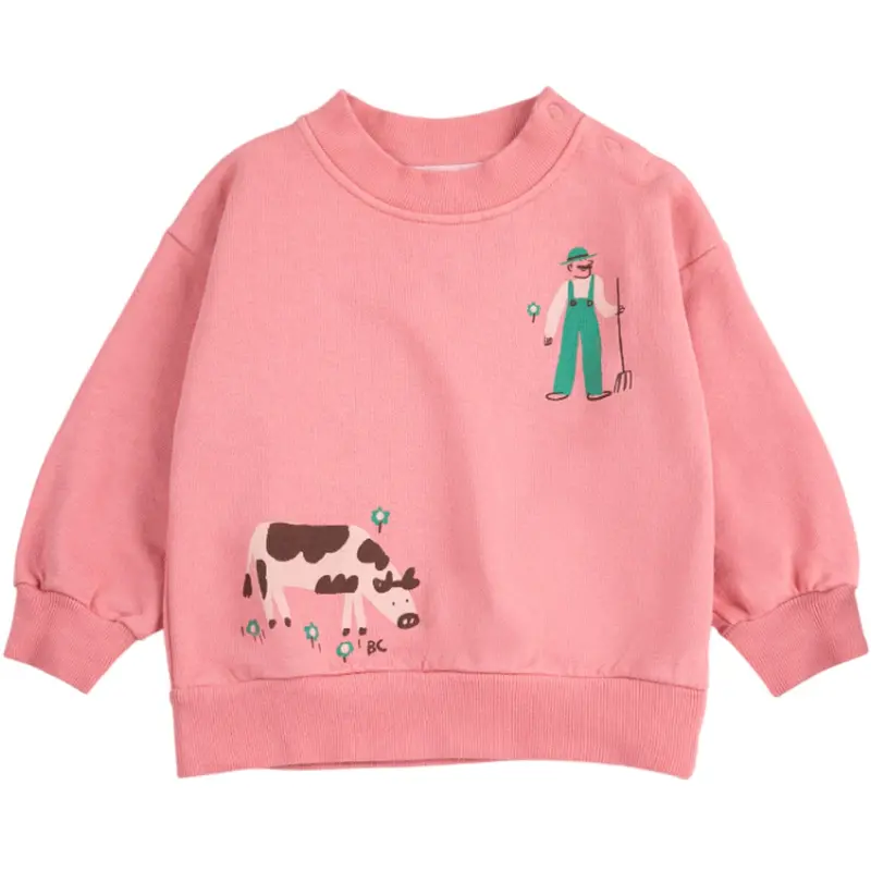 Bobo Choses Pink Farm Adventure Sweatshirt 1
