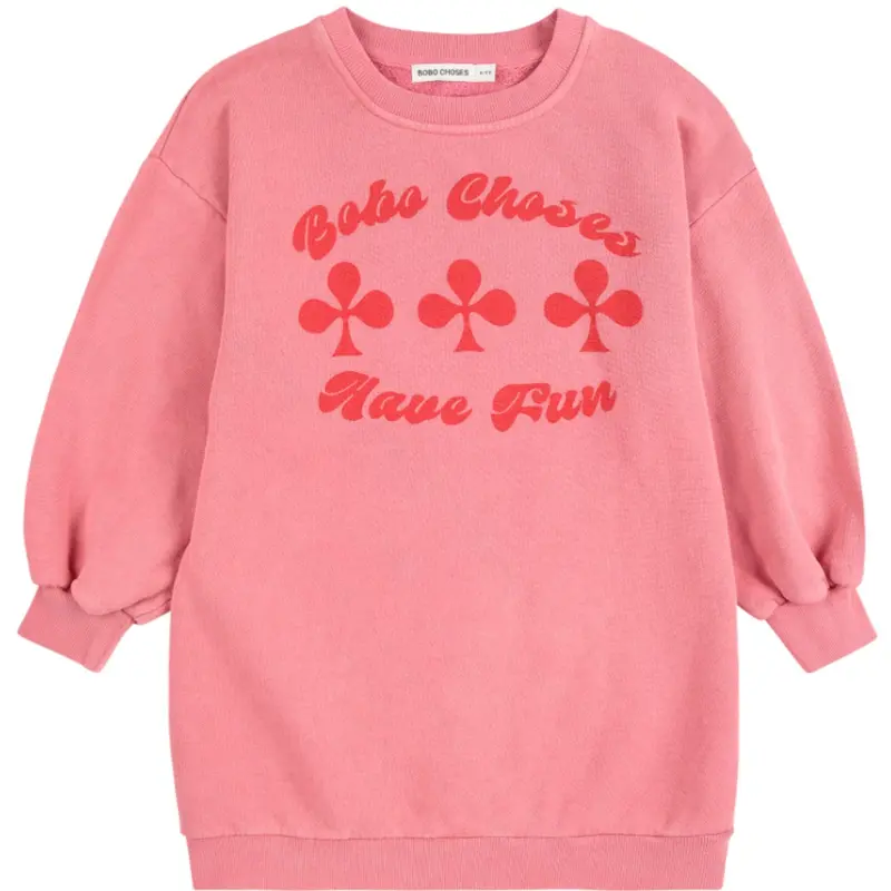 Bobo Choses Pink Have Fun Sweatshirt Dress 1