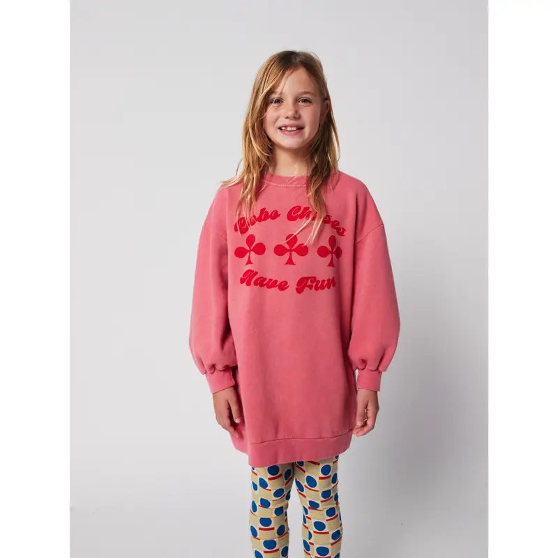 Bobo Choses Pink Have Fun Sweatshirt Dress 2