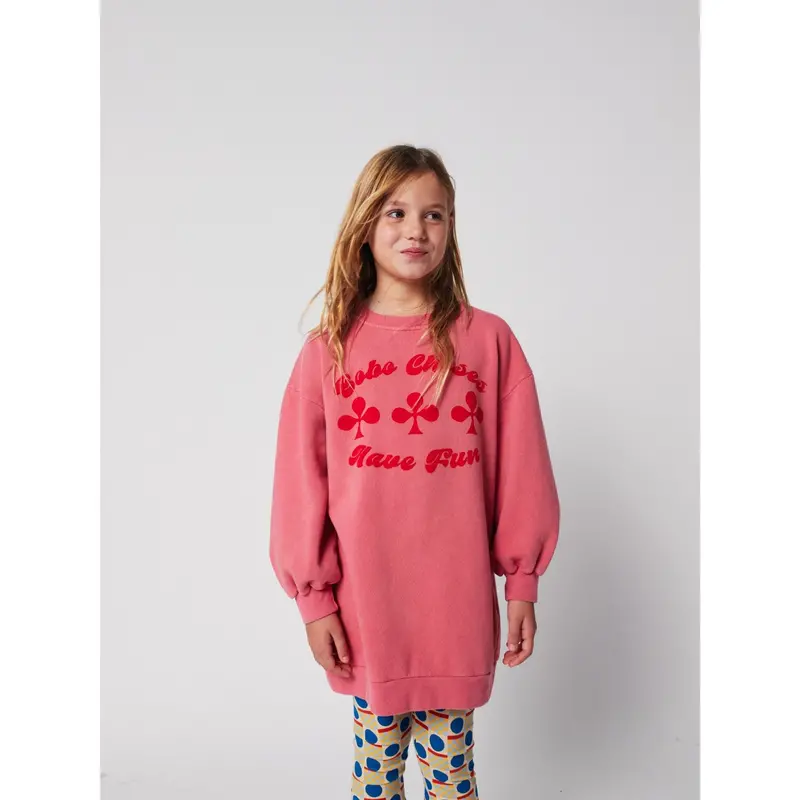 Bobo Choses Pink Have Fun Sweatshirt Dress 4