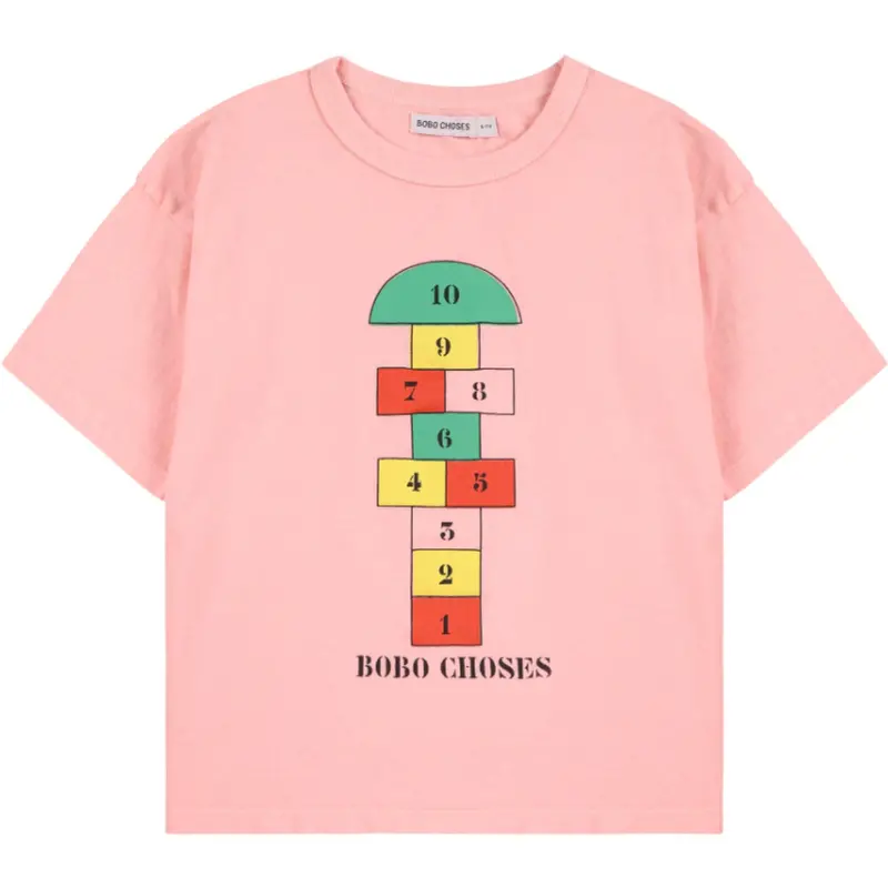 Bobo Choses Pink Hopscotch T-Shirt 1