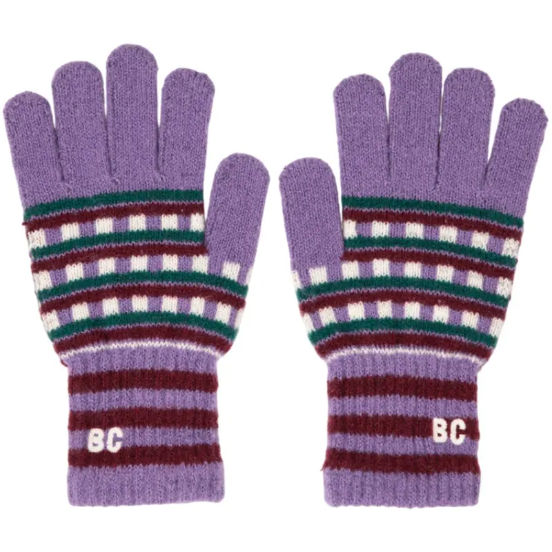 Bobo Choses Purple Jacquard Long Gloves 1
