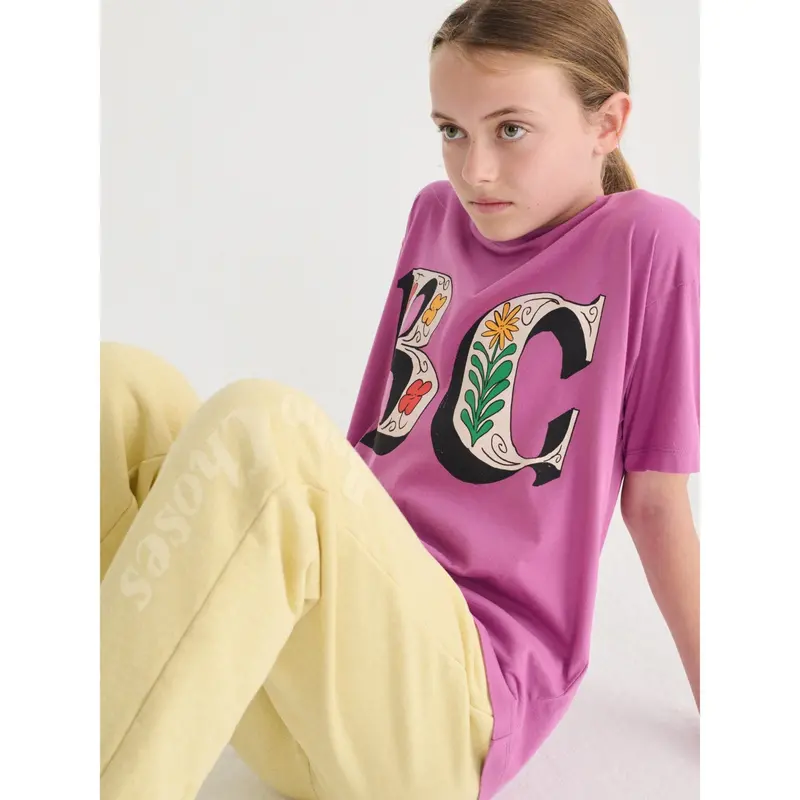 Bobo Choses Purple Spring Letters T-Shirt 2
