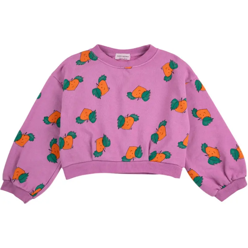 Bobo Choses Purple Tangerine All Over Cropped Sweatshirt 1