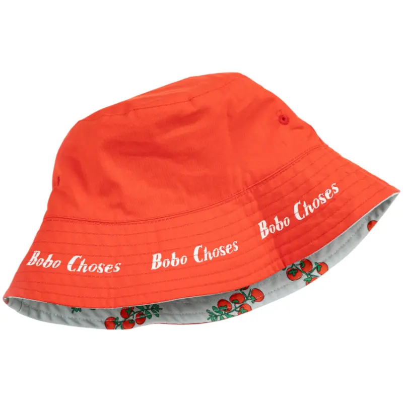 Bobo Choses Red Juicy Tomatoes All Over Reversible Hat 1