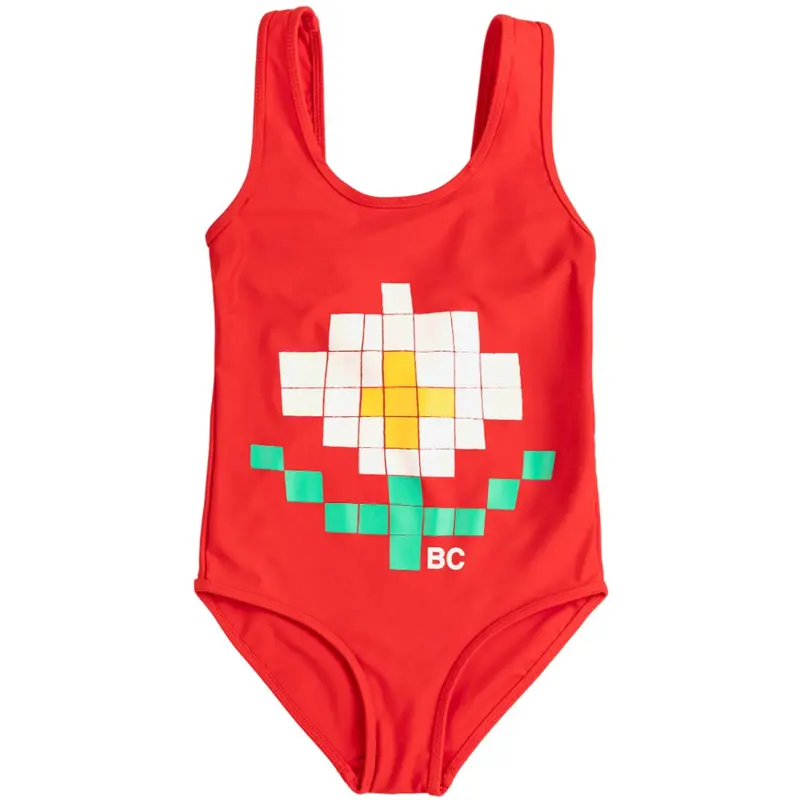 Bobo Choses Red Pixel Daisy Swimsuit 1