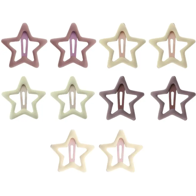 Bow's By Stær Brown Snap Hair Clip - Star (10 Pack) 1