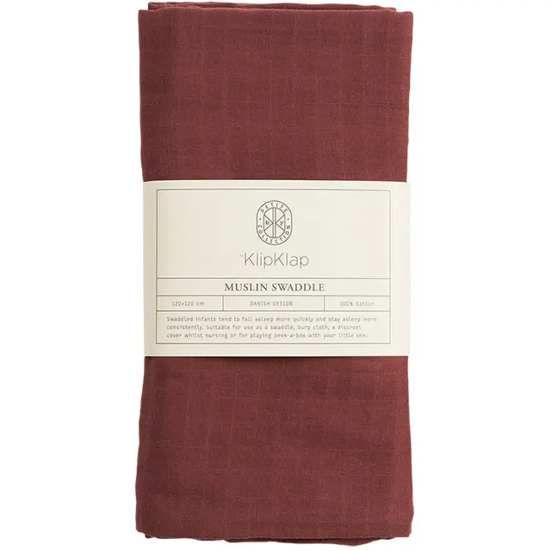 By Klipklap Burgundy Swaddle 1