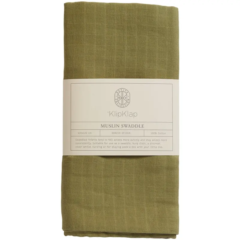 By Klipklap Dusty Olive Swaddle 1