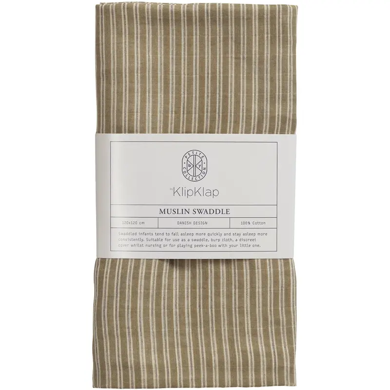 By Klipklap Latte Alfred Stripe Swaddle 1