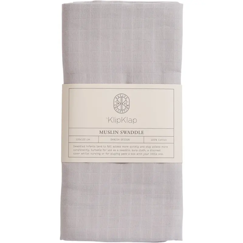 By Klipklap Stone Grey Swaddle 1