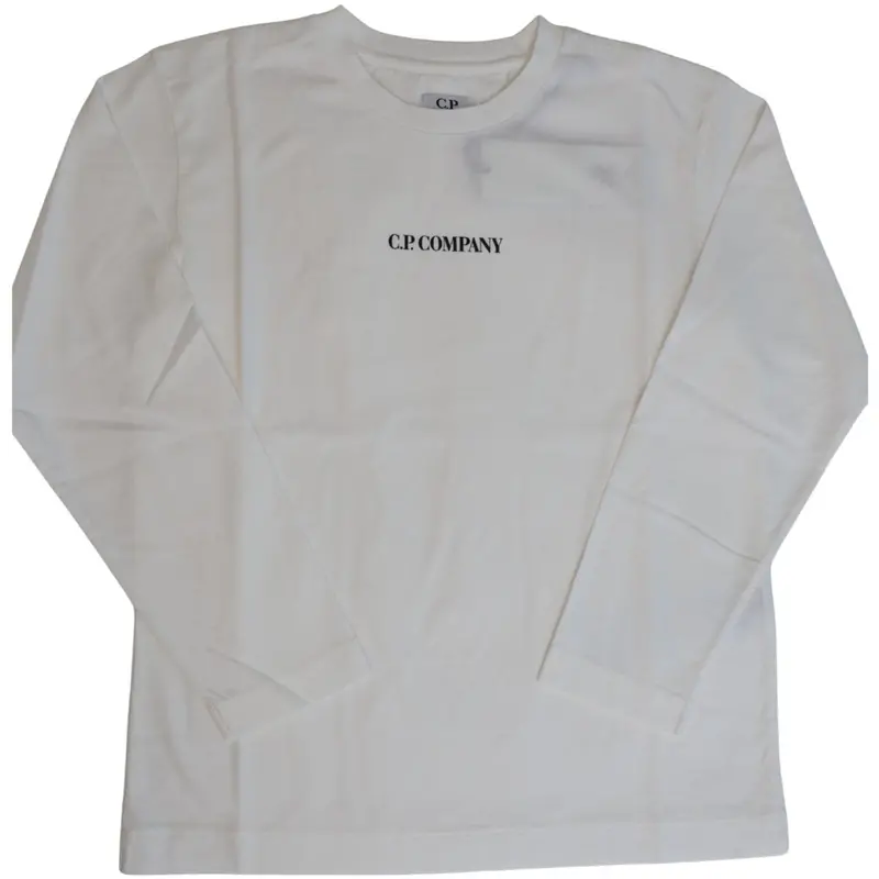 C.P. Company Gauze White Long Sleeves T-Shirt 1