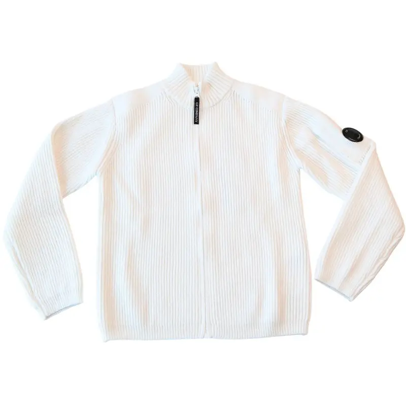 C.P. Company Gauze White Tricot With Zip 1
