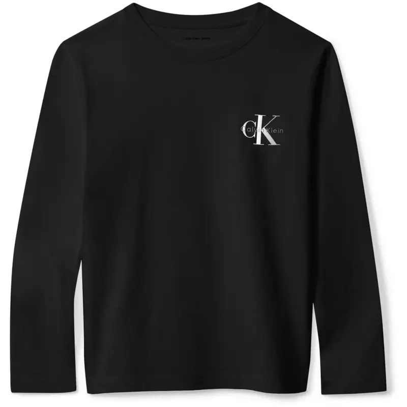 Calvin Klein Ck Black Chest Monologo Ls T-Shirt 1