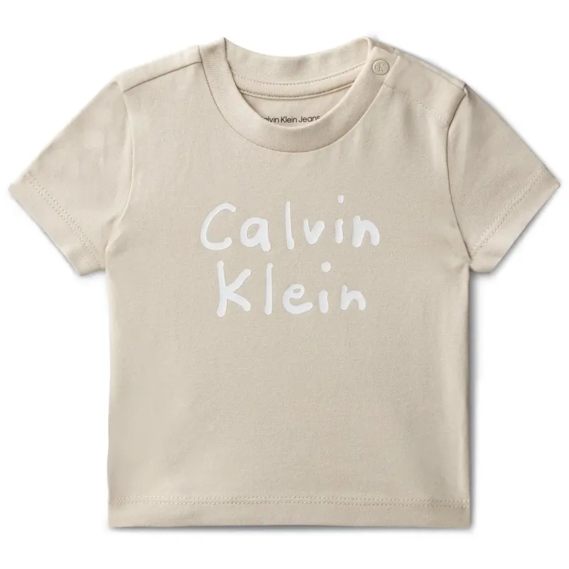 Calvin Klein Oatmeal Ck Logo Ss T-Shirt 1