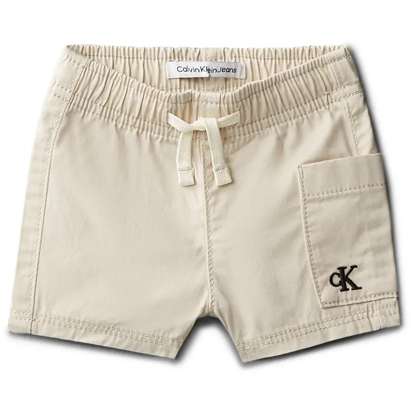 Calvin Klein Oatmeal Cotton Twill Shorts 1