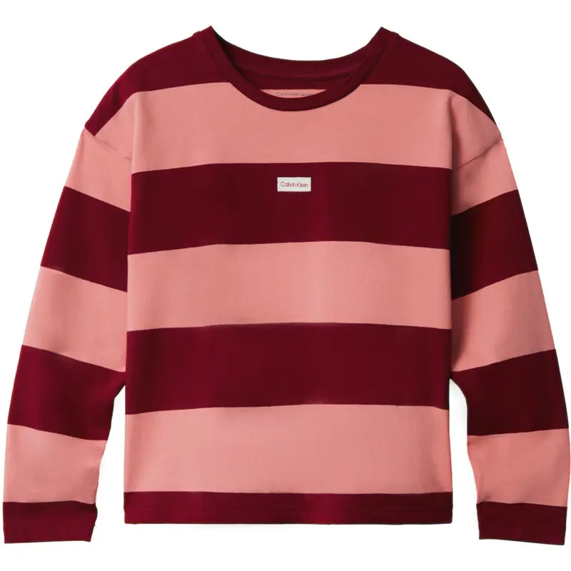 Calvin Klein Raspberry Chocolate / Apricot Cn Stripe Ls T-Shirt 1