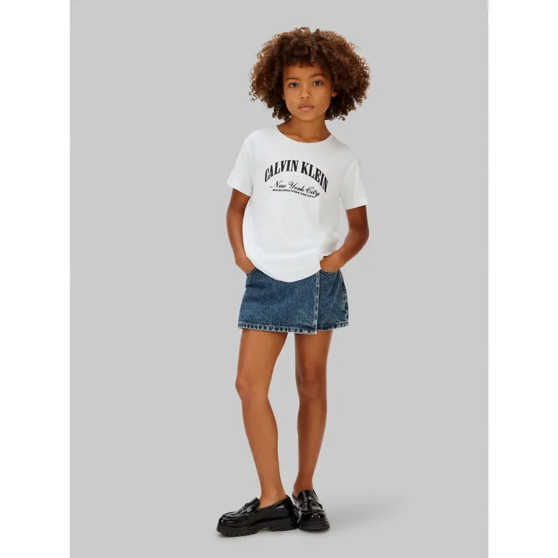 Calvin Klein White Ck Collegiate Ss T-Shirt 2