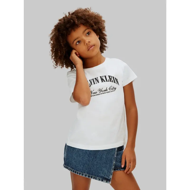 Calvin Klein White Ck Collegiate Ss T-Shirt 4