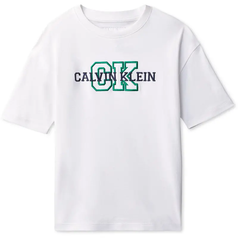 Calvin Klein White Varsity Logo Ss T-Shirt 1