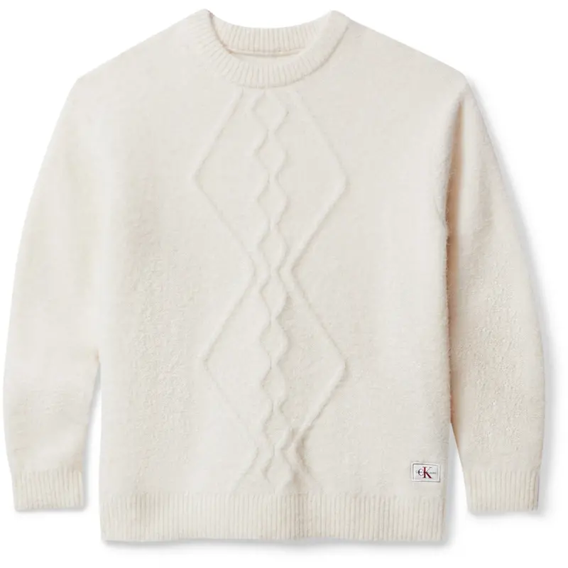 Calvin Klein Whitecap Gray Fluffy Sweater 1