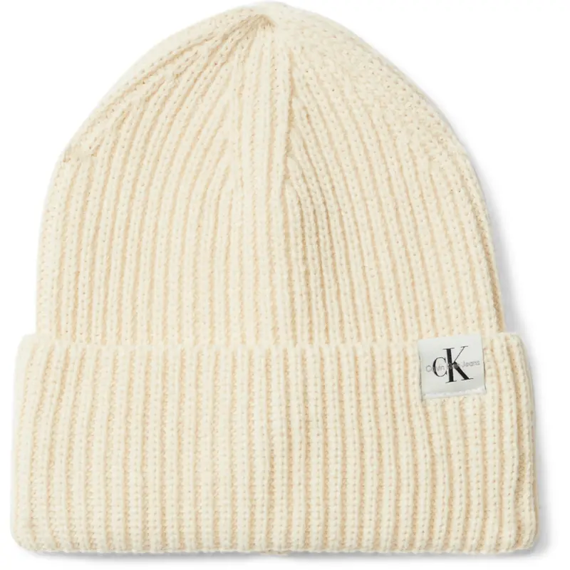 Calvin Klein Whitecap Gray Monogram Rib Beanie 1