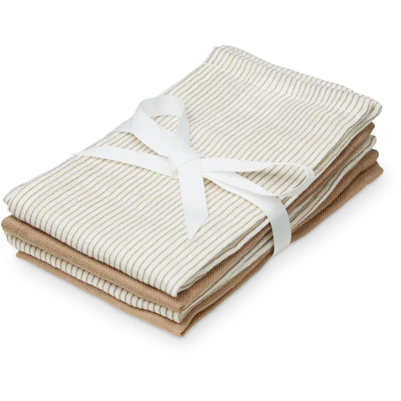 Cam Cam Copenhagen Classic Stripes Camel Wash Cloth 4 Pack 1