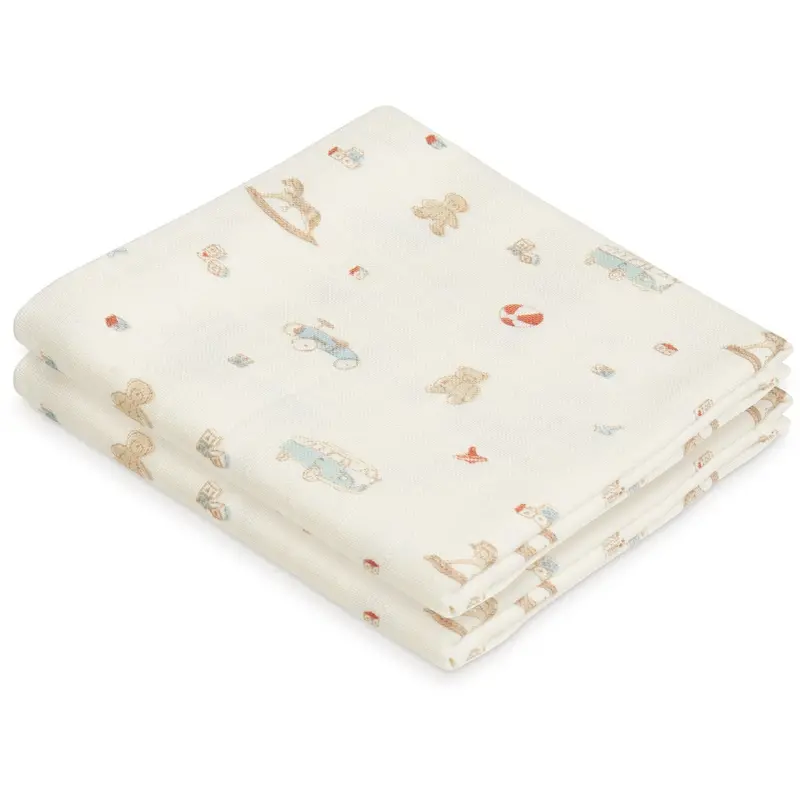 Cam Cam Copenhagen Vintage Toys Printed Muslin Cloth 2-Pack 1