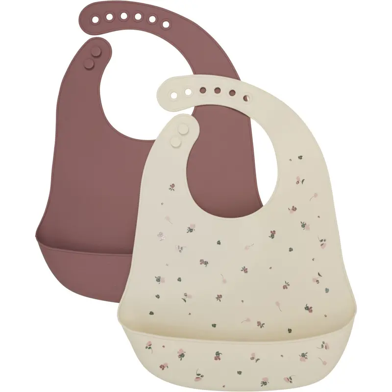 Celavi Rose Brown Silicon Bib (2-Pack) 1