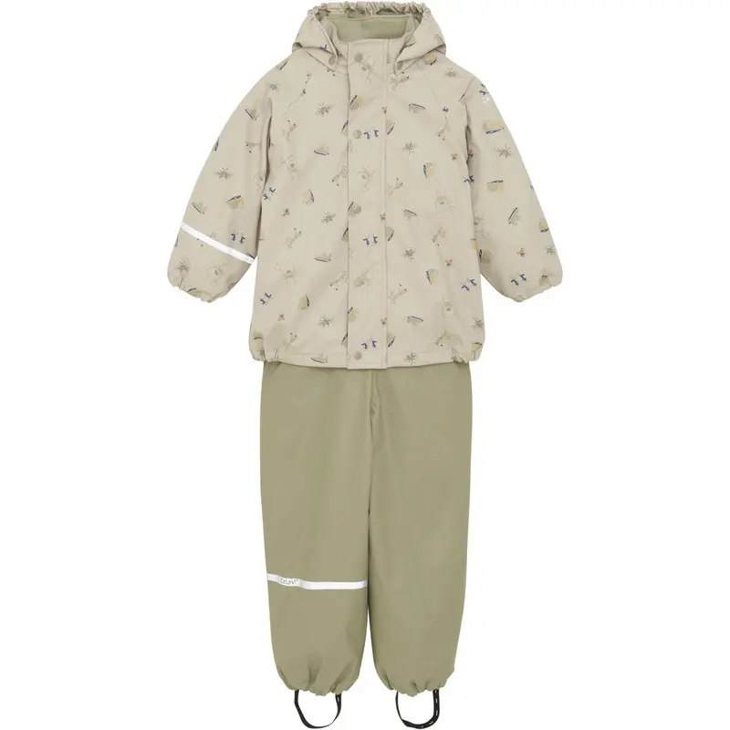 Celavi White Pepper Rainwear Set Aop W. Fleece 1