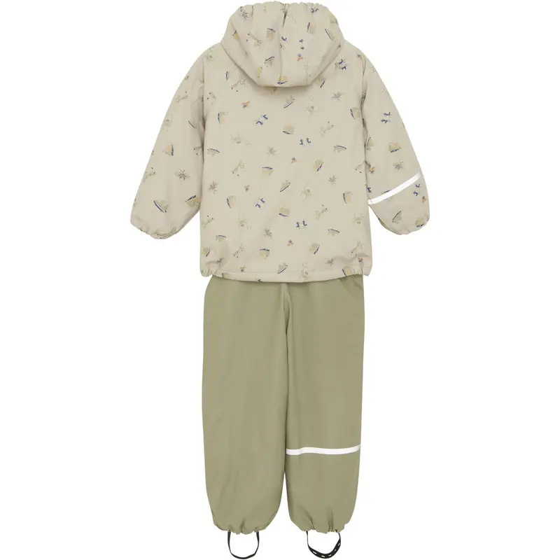 Celavi White Pepper Rainwear Set Aop W. Fleece 2